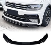 Front Bumper Spoiler Splitter Lip Kit For VW Tiguan MK2 R Line 2017-2021 Glossy Black