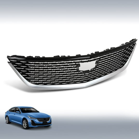 Front Bumper Upper Grille Grill Black Chrome Fit For 2020-2023 Cadillac CT5