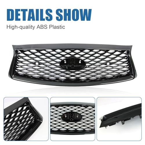 For nfnt Q50 2018-2020 2021 Gloss Front Bumper Grll Upper Grlle W