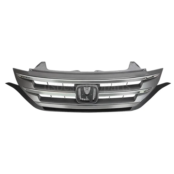 Front Bumper Upper Grille Grill w/Chrome Trim For 2012 2013 2014 Honda CRV CR-V