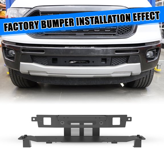 Front Bumper Winch Plate Compatible with 2019 2020 2021 2022 2023 Compatible withd Ranger,Heavy Duty Steel,Black Powder Coated