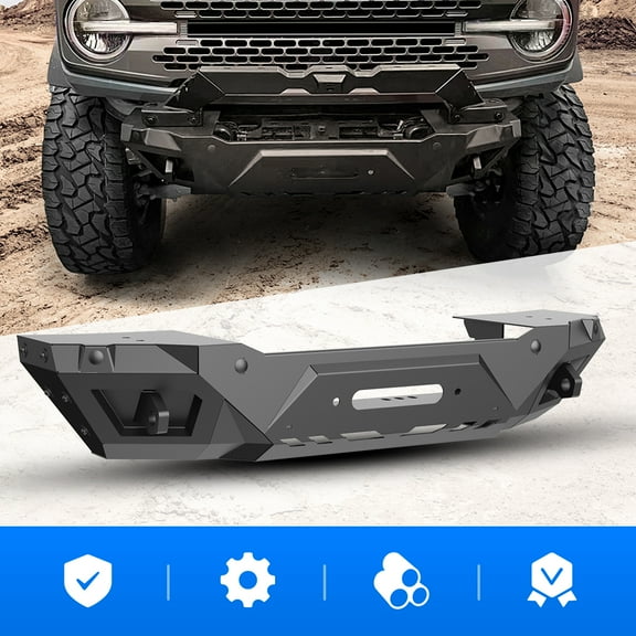 Front Bumper for 2021-2025 Ford Bronco (not Bronco Sport),Heavy Duty Steel Bumper,Only Main Body,Type B