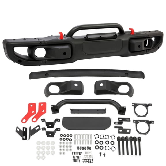 Front Bumper for Jeep Wrangler JK 2007-2018, Front Steel Replacement Bumper Compatible with Jeep Wrangler JK Unlimited Rubicon 10th Anniversary Style