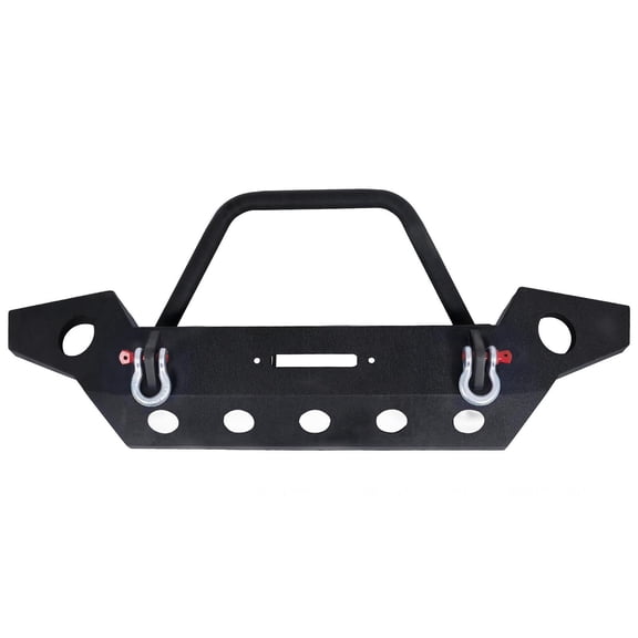 Front Bumper with Fog Light Housing & D-rings, Full Width Front Bumper, Heavy Duty Jk Bumper Fits 2007-2018 Jeep Wrangler JK