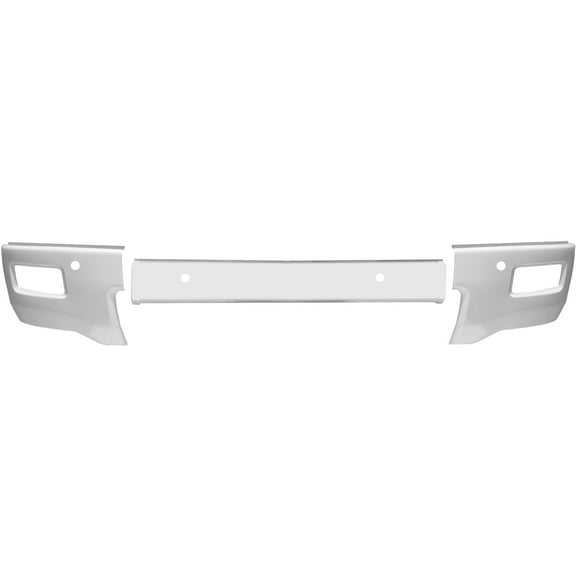 Front BumperShellz - Gloss White - w/snsr w/fogs (Bumper Cover) for 14-15 Chevrolet Silverado 1500