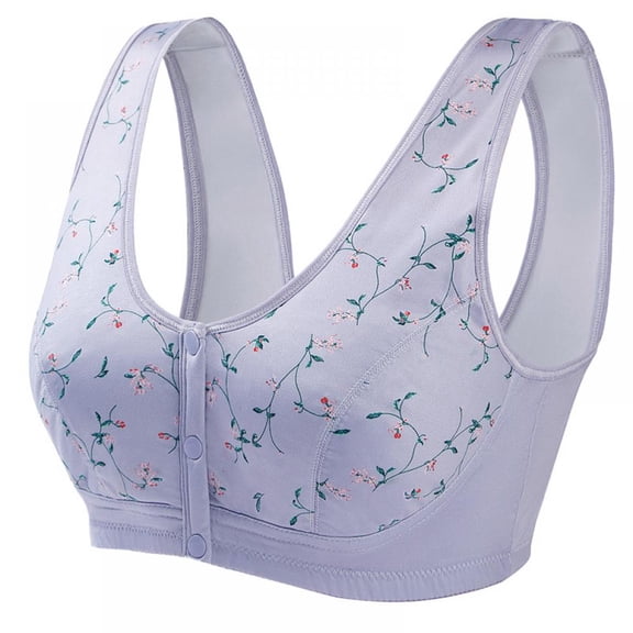Front Button Bra, Convenient Front Button Bra,Front Closure Sports Bras Women Cotton Ultra Soft Cup,Everyday Sleep Bras,Front Closure Cotton Sports Bras for Women Girls