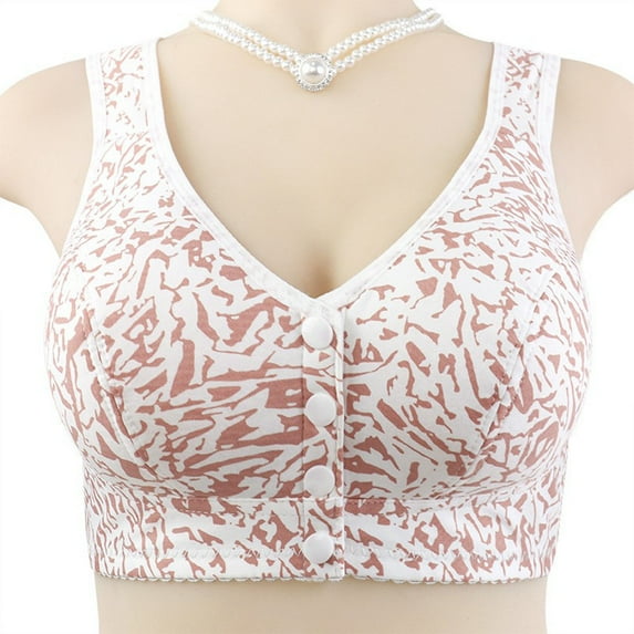 Front Button Bra For Women Convenient Snap Sports Bra No Steel Ring Lactation Bra Back Adjustment Yoga Running Bra Pink L