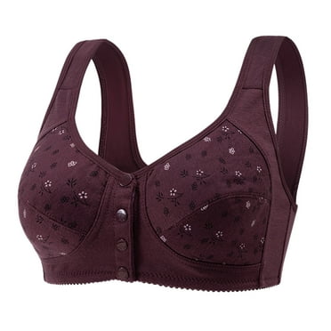 Front Button Bra，Front Closure Breathable Everyday Sports Bras Comfort No Steel Ring Cotton Bras for Women Girls