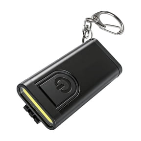 Front Button Flashlight Compact Carry Lamp with Rear Clip, Portable Rechargeable Build, and Black Metal Body for Daily Access, Black