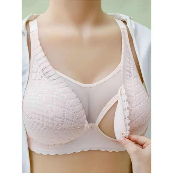 Front Button Maternity Nursing Bra Adjustable Gathered Underwear Comfortable Breastfeeding Bra for Feeding Pregnant Women Clothe