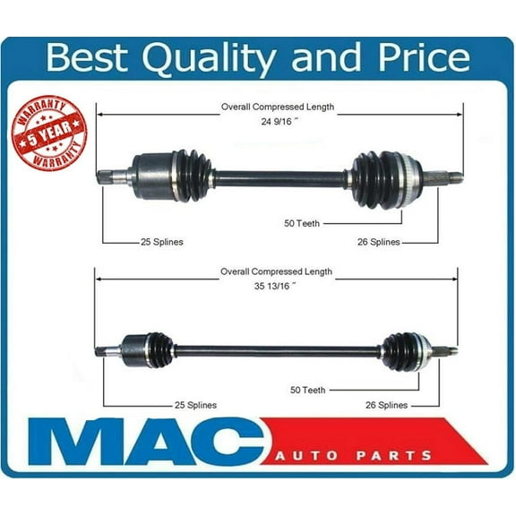 Front CV AXLES Shafts Fits 1992-2000 Honda CIVIC SOHC 1.5L 1.6L