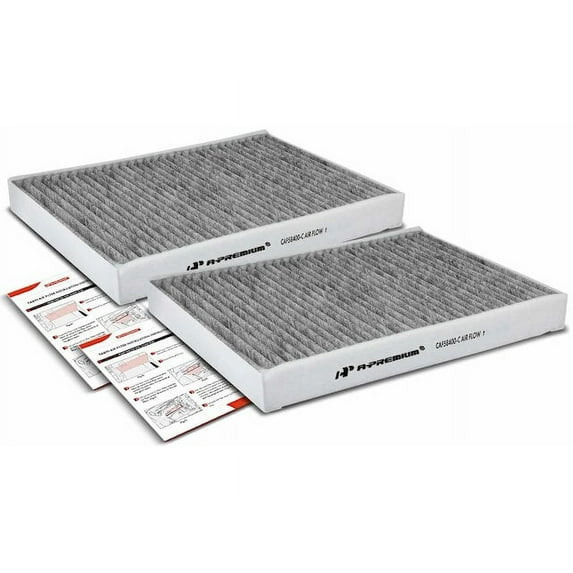 Front Cabin Air Filter Set 2 - Compatible with 2012 - 2015 Mercedes-Benz C250 2013 2014