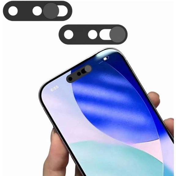 for Front Camera Cover, Camera Privacy Silder Compatible for iPhone 17/17 Air/17Pro/17 Pro Max, Webcam Cover Protect Privacy, Strong Adhesive Privacy Protection Cover-Black, 2 Pack