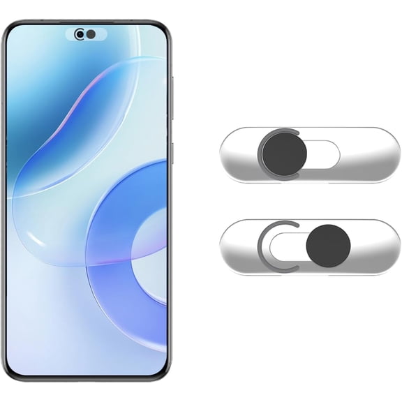 Front Camera Cover Compatible for Smartphones,Webcam Cover Compatible for Pixel/Galaxy/iPad,Protect Privacy and Security,Camera Slide Protection,2 Pack-Black