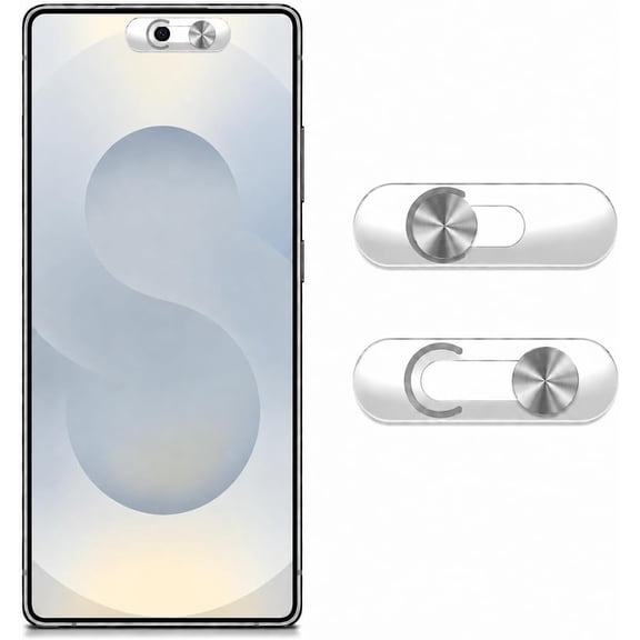 for Front Camera Cover | Smartphones Webcam Cover Protect Privacy, Camera Privacy Covers Compatible for Galaxy, Pixel & iPad, Ultra-Thin Privacy Protection Slide | 2 Pack | Silver