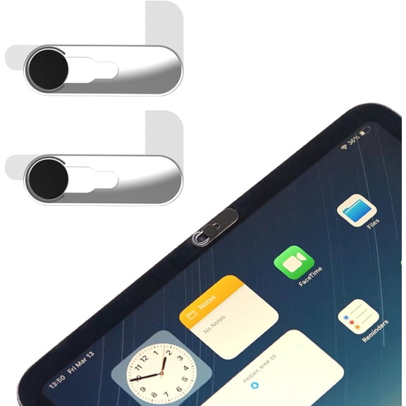 Front Camera Cover for iPad, Webcam Privacy Cover, Ultra-Thin Transparent Slide, Easy Install Self-Adhesive, Compatible with Galaxy, Pixel & Tablets, 2 Pack