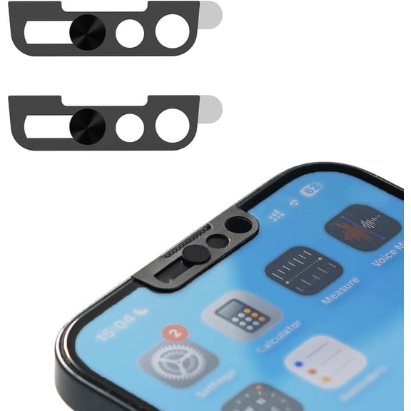 Front Camera Privacy Cover for iPhone 17e/16e/14/14 Plus/13 Series, AntiSpy Webcam Slide, Ultra Thin Lens Cap, Privacy & Security Protector, Strong Adhesive, Black (2 Pack)