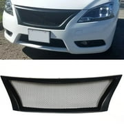 Front Car Bumper Grille Grill for 2010-2015 2013 Nissan Sentra Matte Black