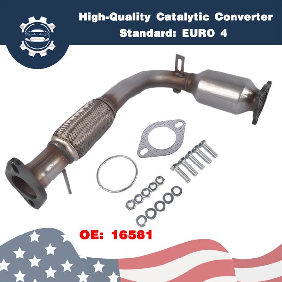 Front Catalytic Converter for Chevy Captiva Sport/Equinox/GMC Terrain 2.4L, OEM 16581, 0795267, 324546, 50507, 59521, 644015 Stainless Steel, Ceramic Substrate, Direct Fit