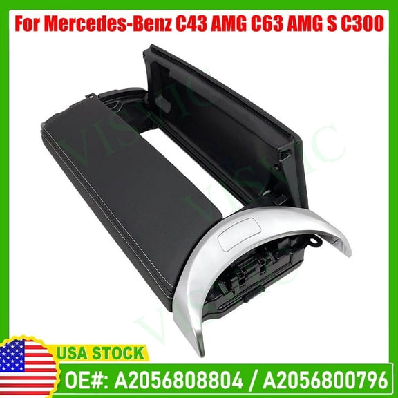 Front Center Console Storage Box Lid Armrest For Mercedes W205 C43 AMG 2015-2020