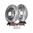 thumbnail image 1 of Front Ceramic Brake Pad and Front Drilled and Slotted Brake Rotor Kit - Compatible with 2009 - 2019 Toyota Corolla 2010 2011 2012 2013 2014 2015 2016 2017 2018, 1 of 2