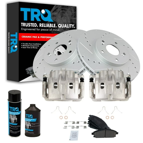 Front Ceramic Brake Pad, Performance Rotor & Caliper Kit w/ Chemicals for Nissan BKA22037 Fits select: 2003-2006 ACURA MDX