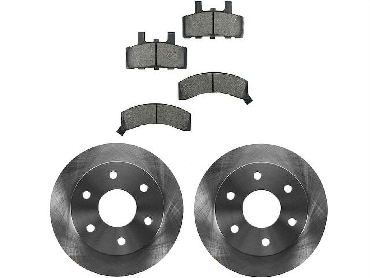 Front Ceramic Brake Pad and Rotor Kit 6 Lug Vented Front Rotors