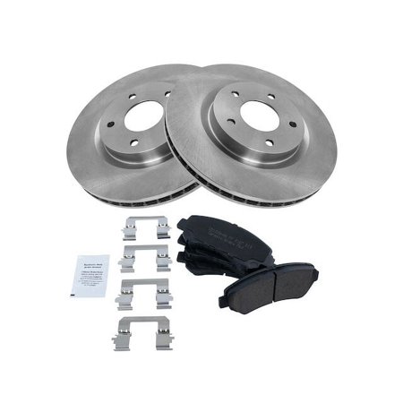 Front Ceramic Brake Pad and Rotor Kit - 5 Lug - Vented Rotors - Compatible with 2008 - 2013 Nissan Rogue 2009 2010 2011 2012