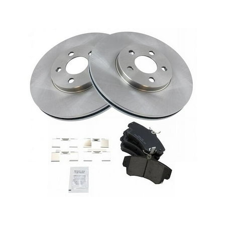 Front Ceramic Brake Pad and Rotor Kit - Compatible with 2001 - 2010 Chrysler PT Cruiser Naturally Aspirated 2002 2003 2004 2005 2006 2007 2008 2009