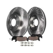 Front Ceramic Brake Pad and Rotor Kit - Compatible with 2008 - 2011 Ford Focus with Rear Drum Brakes 2009 2010