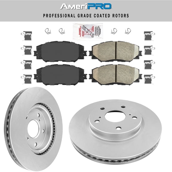 Front Ceramic Brake Pads & Coated Rotors FOR Toyota Rav 4 2006-2018 PriusV Scion