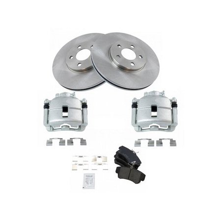 Front Ceramic Brake Pads Rotor and Caliper Kit - Compatible with 2001 - 2009 Chrysler PT Cruiser Naturally Aspirated 2002 2003 2004 2005 2006 2007 2008