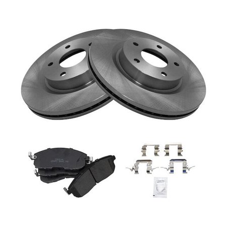 Front Ceramic Brake Pads and Rotor Kit - 5 Lug - Compatible with 2007 - 2013 Nissan Altima S Coupe 2008 2009 2010 2011 2012