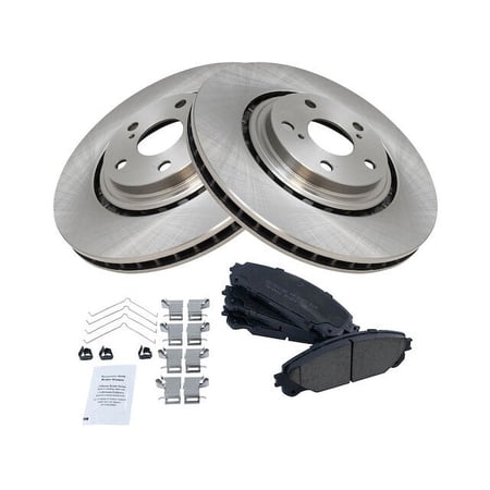 Front Ceramic Brake Pads and Rotor Kit - 5-Lug - Compatible with 2008 - 2019 Toyota Highlander 2009 2010 2011 2012 2013 2014 2015 2016 2017 2018