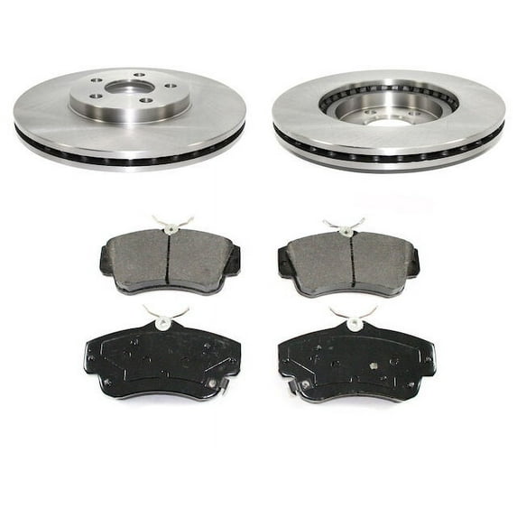 Front Ceramic Brake Pads and Rotor Kit - Compatible with 2001 - 2010 Chrysler PT Cruiser Naturally Aspirated 2002 2003 2004 2005 2006 2007 2008 2009