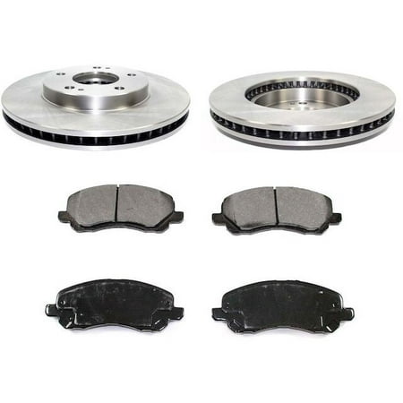 Front Ceramic Brake Pads and Rotor Kit - Compatible with 2002 - 2012 Mitsubishi Galant 2.4L 4-Cylinder 2003 2004 2005 2006 2007 2008 2009 2010 2011