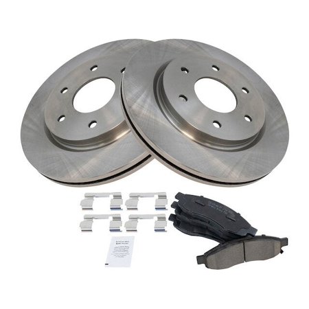 Front Ceramic Brake Pads and Rotor Kit - Compatible with 2005 - 2007 Nissan Titan (From 03/2005 Vehicle Production) 2006