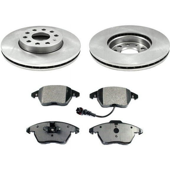 Front Ceramic Brake Pads and Rotor Kit - Compatible with 2005 - 2018 Volkswagen Jetta 2.5 2006 2007 2008 2009 2010 2011 2012 2013 2014 2015 2016 2017