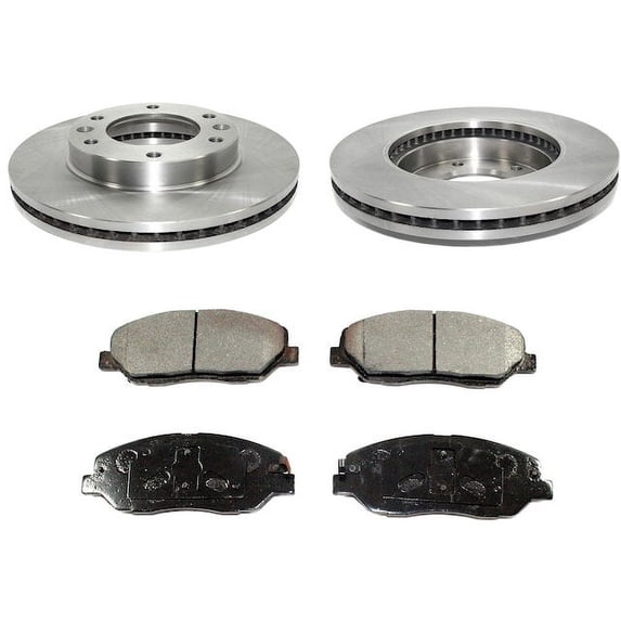 Front Ceramic Brake Pads and Rotor Kit - Compatible with 2006 - 2012, 2014 Kia Sedona 2007 2008 2009 2010 2011