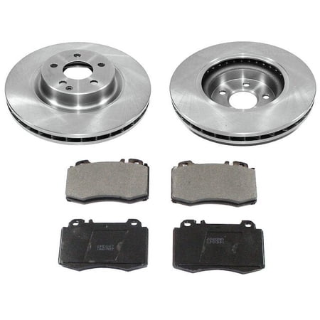 Front Ceramic Brake Pads and Rotor Kit - Vented Rotors - Compatible with 2007 - 2011 Mercedes-Benz CLS550 2008 2009 2010