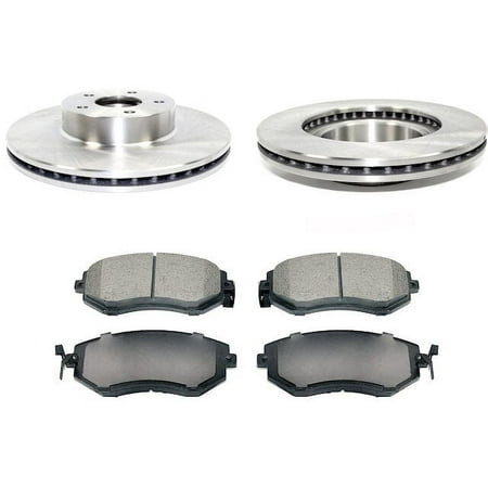 Front Ceramic Brake Pads and Rotor Kit - Vented Rotors - Compatible with 2011 - 2016 Subaru Impreza 2012 2013 2014 2015