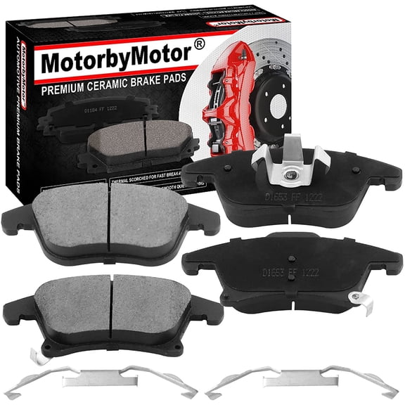 Front Ceramic Brake Pads w/Hardware Kits Fits for Ford Fusion, Ford Police Responder Hybrid, Lincoln MKZ -Ceramic Low Dust Brake Pad-4 Pack Fits select: 2013-2017,2019-2020 FORD FUSION SE