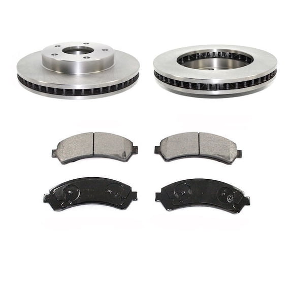 Front Ceramic Disc Brake Pad and Rotor Kit - Compatible with 1998 - 2004 Chevy S10 4WD 1999 2000 2001 2002 2003