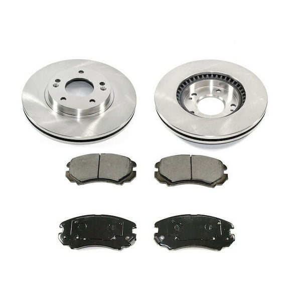 Front Ceramic Disc Brake Pad and Rotor Kit - Compatible with 2005 - 2010 Kia Sportage 2006 2007 2008 2009