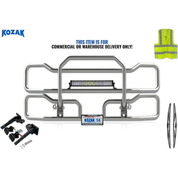 Front Chrome Grille Deer Brush Bumper Guard w/Brackets & 22" LED Light Bar Compatible with 579 New 2022+