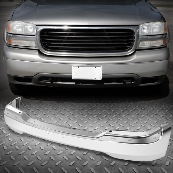Front Chrome Steel Bumper Face Impact Bar Assembly For 99-06 GMC Sierra ...