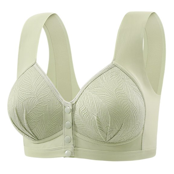 Front Clasp Bras for Women! Comdrip High Support Bras for Women Adjustable Strap Full Coverage Up Bras Comfortable No Underwire Wireless Bras Daisy Bras for Older Women Front Closure Mint Green 38