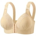 thumbnail image 1 of Front Close Bra for Women No Underwire Comfy No Steel Plus Size Push Up Everyday Bra, Beige 40, 1 of 2