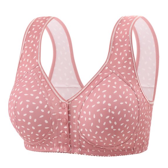 Front Close Bras for Women Wireless Supportive Stripe Bra Push Up Comfort Soft No Underwire Full Coverage T-Shirt Bra Comfy Breathable Bras Daily Everyday TShirt Brassiere Underwear