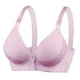 thumbnail image 1 of Front Close Bras for Women Lightly Lined Bra Feature V-Neck Balconette Bra Style W-1132 Hook and Eye Closure Sports Bras Purple L, 1 of 3